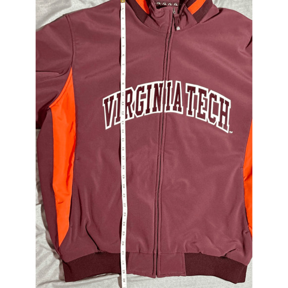 Virginia Tech Hokies Majestic NCAA Full Zip Maroon Sewn On Jacket Sz 2XL - Picture 10 of 11